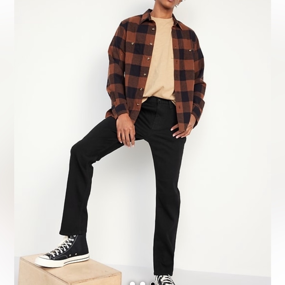 Old Navy Men’s Straight TALL Jeans Built-in Flex Black Denim